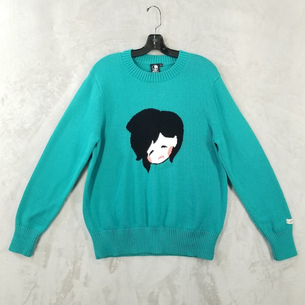 Apari‎ Sweater Women Large Anime Artwear 100% Cotton Long Sleeve Crew Neck